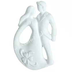 Ragasztható kerámia esküvői pár, fehér, 3,2x5 cm