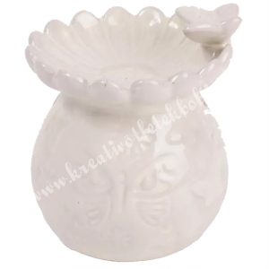 Kerámia párologtató, pillangó, bézs, 8x9 cm