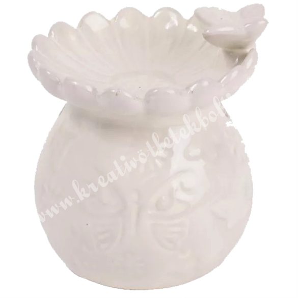 Kerámia párologtató, pillangó, bézs, 8x9 cm