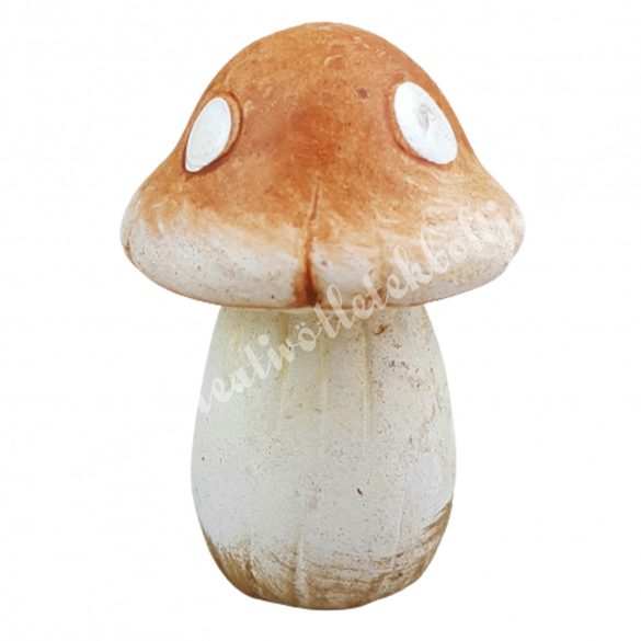 Kerámia gomba, barna, 4,5x6,5 cm