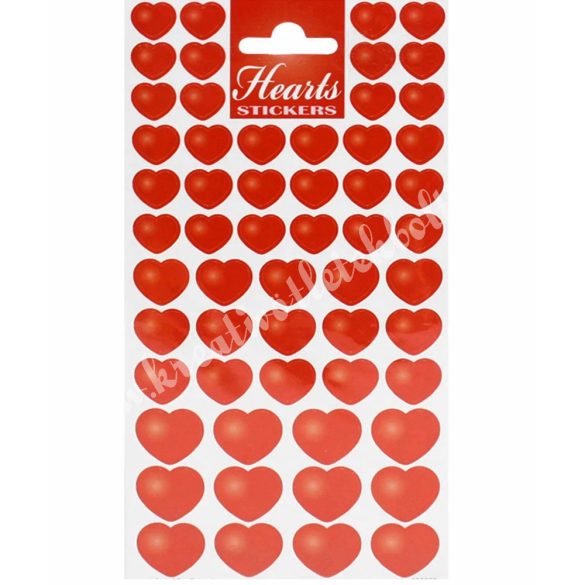 Öntapadó matrica, szív, 10x20 cm