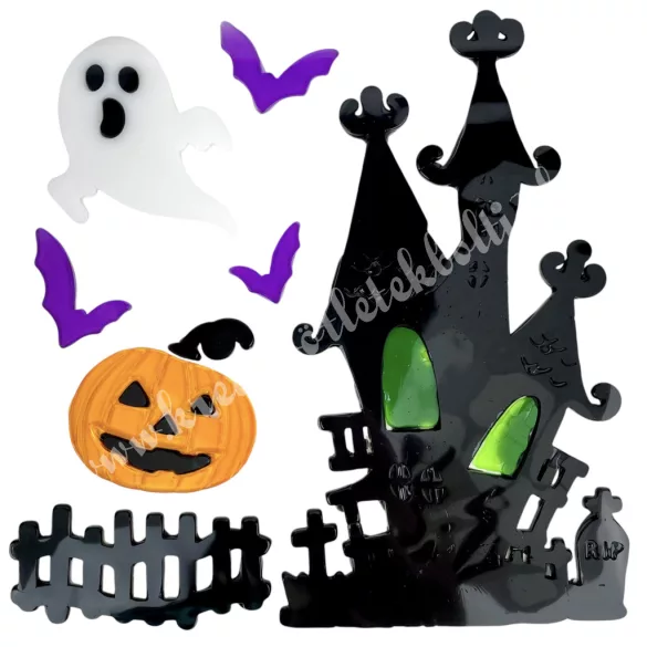 Ablakzselé, halloween, 19x19 cm