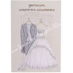 Pénzátadó képeslap borítékkal, esküvő, 13x19 cm