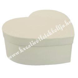 Papírdoboz, szív, krém, 19,5x17x7 cm