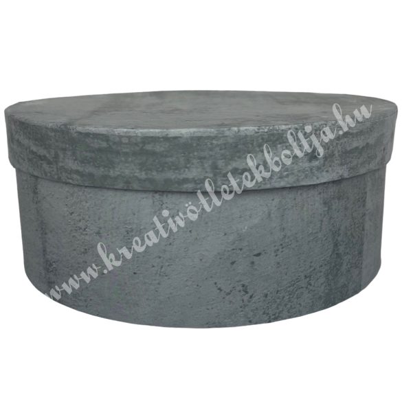 Kerek kalapdoboz, beton hatású, 15 cm