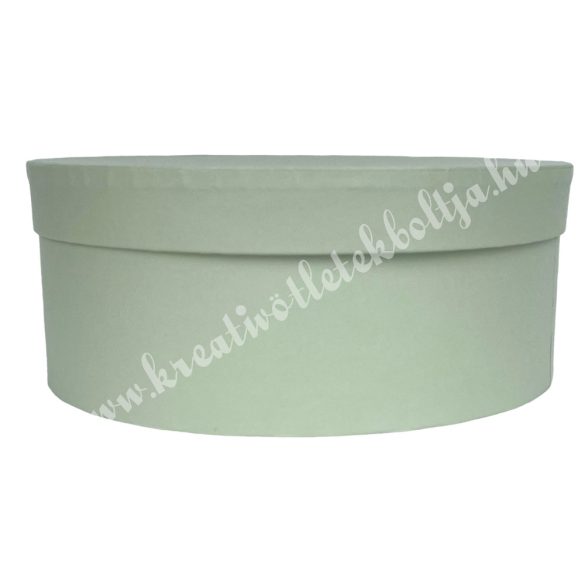 Kerek kalapdoboz, halványzöld, 15 cm