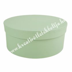 Kerek kalapdoboz, halványzöld, 15 cm