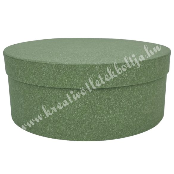 Kerek kalapdoboz, kraft zöld, 15 cm