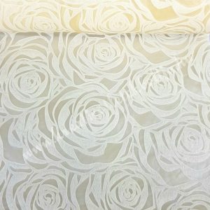 Asztali futó, rózsamintás, krém, 53 cm, 10 méter/tekercs