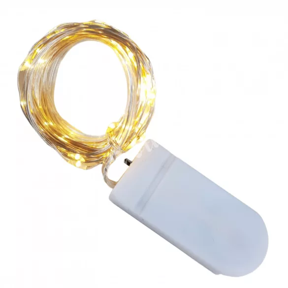 LED-es égősor, 20 izzós, meleg fényű, 2 m+30 cm
