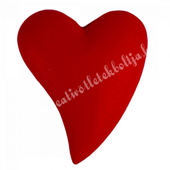 Ragasztható polyresin szív, piros, 2,5x3 cm