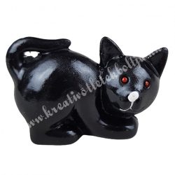 Polyresin macska, fekete, 4,2x3,3  cm