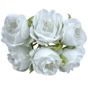Mini rózsacsokor, fehér, 13 cm 