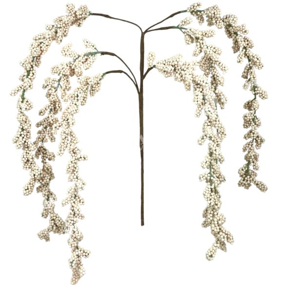 Fürt bogyós ág, krém, 75 cm