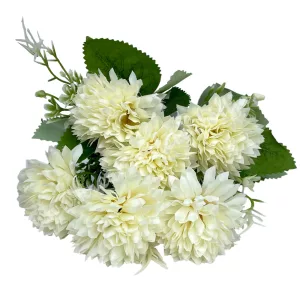 Krizantém csokor, krém, 31 cm