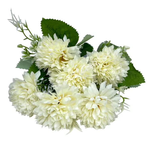 Krizantém csokor, krém, 31 cm
