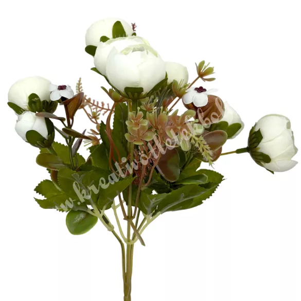 Peonia csokor, vanília, 31 cm
