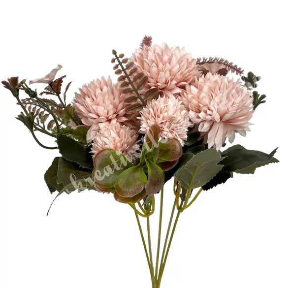 Krizantém csokor, púder, 29 cm