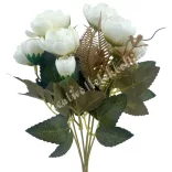 Boglárka csokor, törtfehér, 30 cm