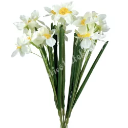 Nárcisz csokor, fehér-sárga, 50 cm