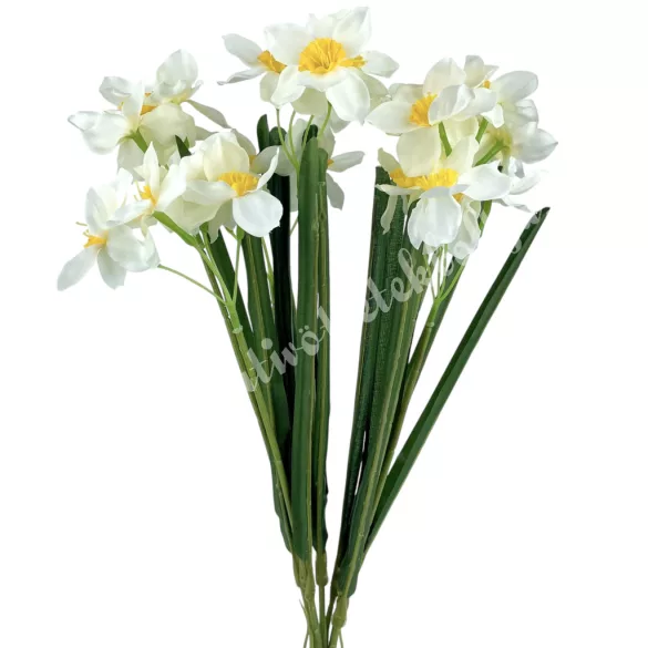 Nárcisz csokor, fehér-sárga, 50 cm