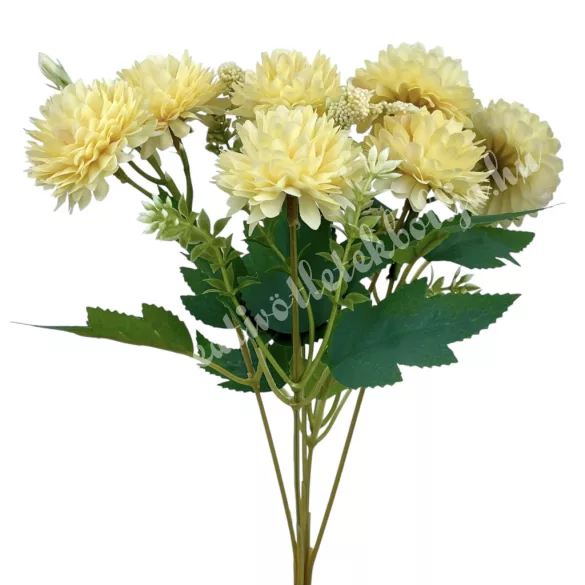Krizantém csokor, krém, 30 cm