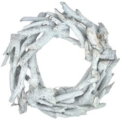Koszorúalap faágakból, fehér, 25 cm