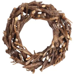 Koszorúalap, faágakból, natúr,  25 cm