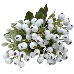 Hóbogyó csokor, fehér, 36 cm