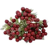 Hóbogyó csokor, piros, 36 cm