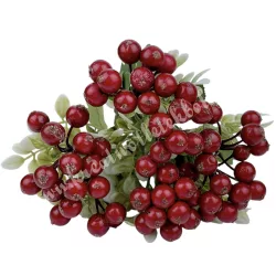 Hóbogyó csokor, piros, 36 cm