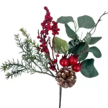 Betűzős pick, gránátalmával, tobozzal, bogyókkal, 30 cm
