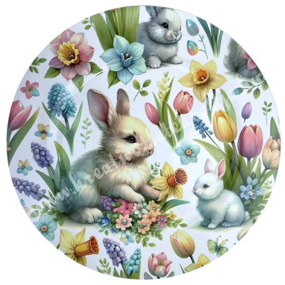 Műanyag tálca, nyuszik, 33 cm