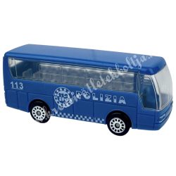 Műanyag rendőr busz, kék, 8x3 cm