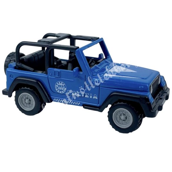Műanyag rendőr terepjáró, kék, 8x3,2 cm