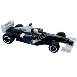 Műanyag versenyautó, fekete, 8x2 cm