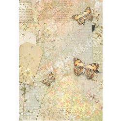 Rizspapír, vintage pillangók, A4, (954)