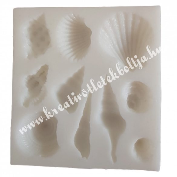 Marcipán, fondant mintázó, szilikon, kagylók, 7,5x8 cm