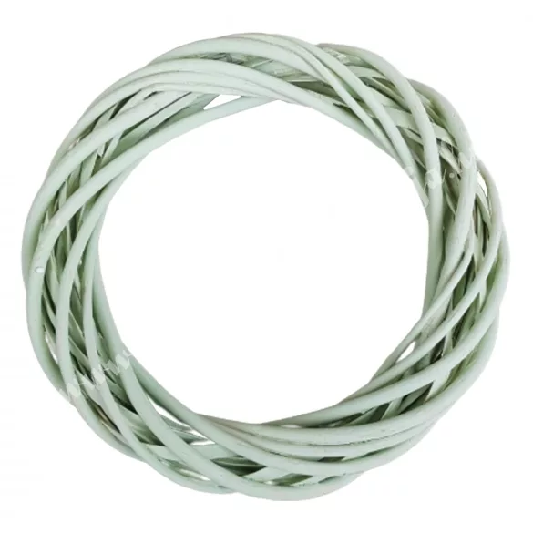 Vesszőkoszorú, zöld, 25 cm