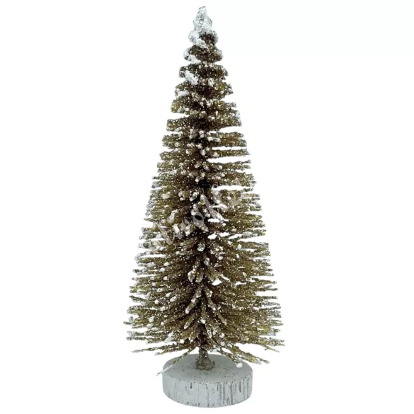 Fenyőfa, csillámos, antikarany, 6 cm