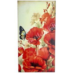 Dekorkarton tábla, pipacs, 5x9,5 cm