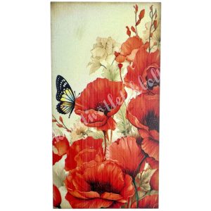 Dekorkarton tábla, pipacs, 5x9,5 cm