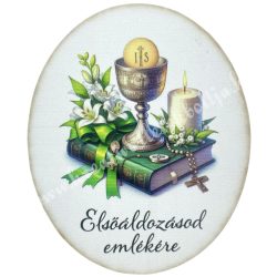 Dekorkarton tábla, elsőáldozás, 6,5x8 cm