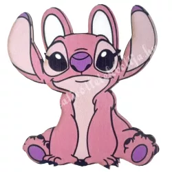 Dekorkarton tábla, Stitch, rózsaszín, 6,5x7 cm