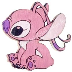 Dekorkarton tábla, Stitch, rózsaszín, 6x6,2 cm