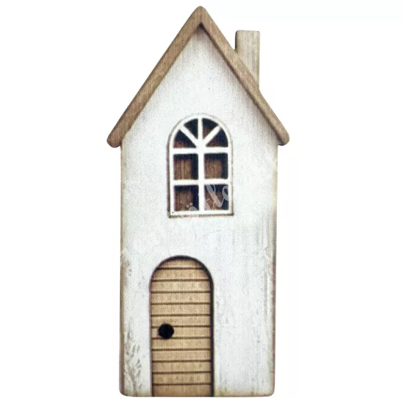 Dekorkarton házikó, törtfehér, 4x8,5 cm