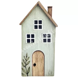 Dekorkarton házikó, pasztell zöld, 4,2x8,5 cm