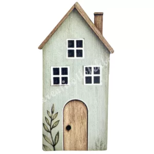 Dekorkarton házikó, pasztell zöld, 4,2x8,5 cm