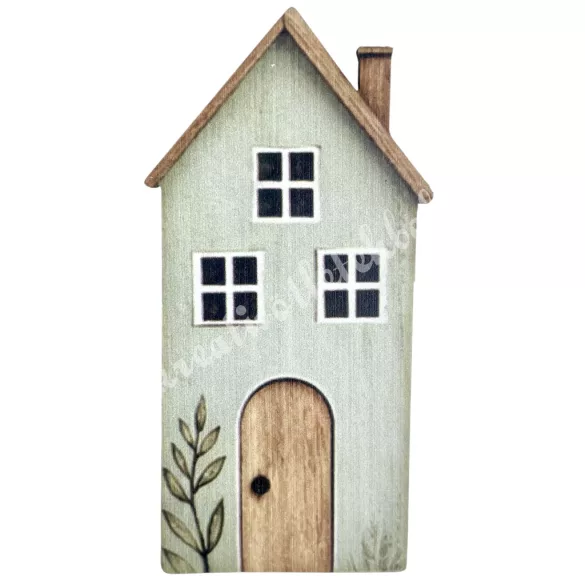 Dekorkarton házikó, pasztell zöld, 4,2x8,5 cm