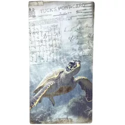 Fa tábla, téglalap, teknős, 5x9,5 cm